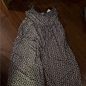 Elegant Black and White Floral Jumpsuit